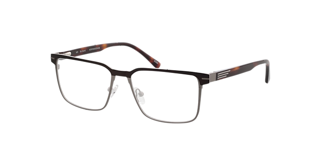 Burbank Matbruin & mat gunmetal MetaalEyeglass Frames van B24, Hoekweergave