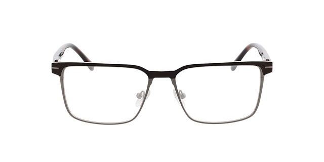 Burbank Matbruin & mat gunmetal MetaalEyeglass Frames van B24, Vooraanzicht