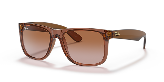 RB4165 Transparant lichtbruin KunststofSunglass Frames van B24, Hoekweergave