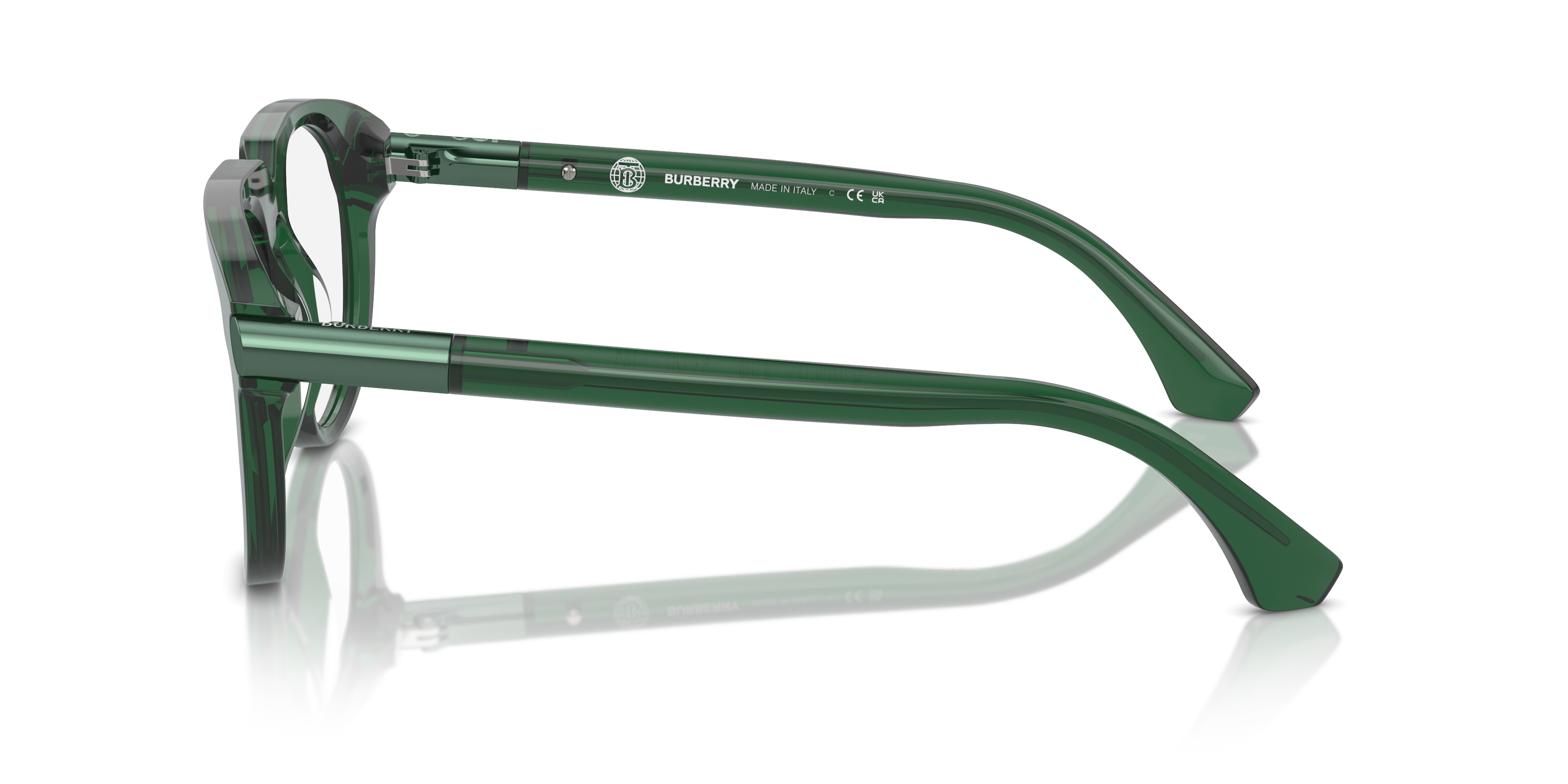 BE2408U Groen AcetaatEyeglass Frames van B24, Zijaanzicht