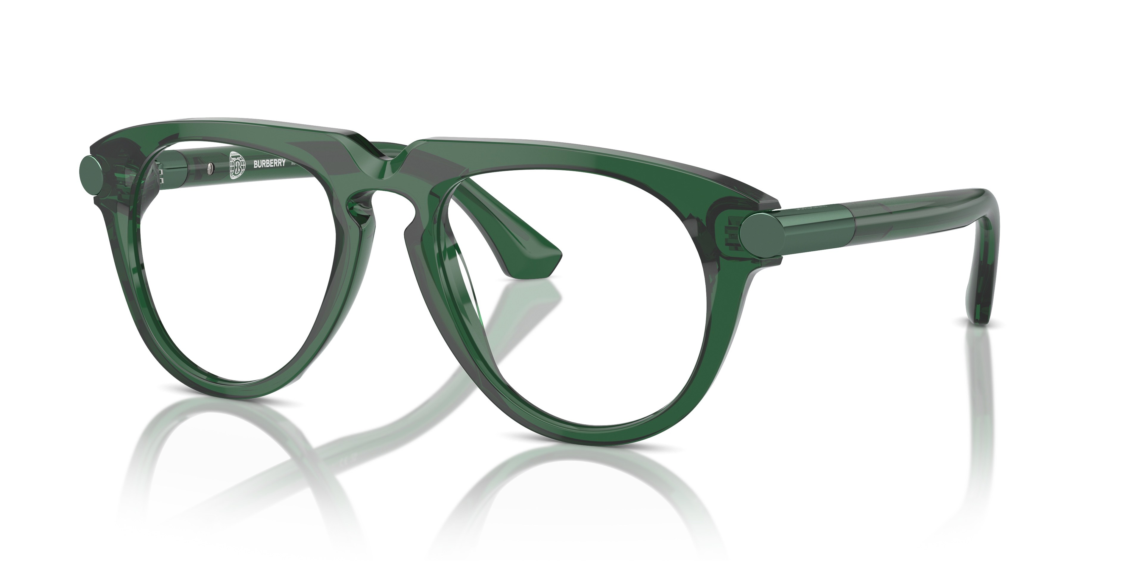 BE2408U Groen AcetaatEyeglass Frames van B24, Hoekweergave