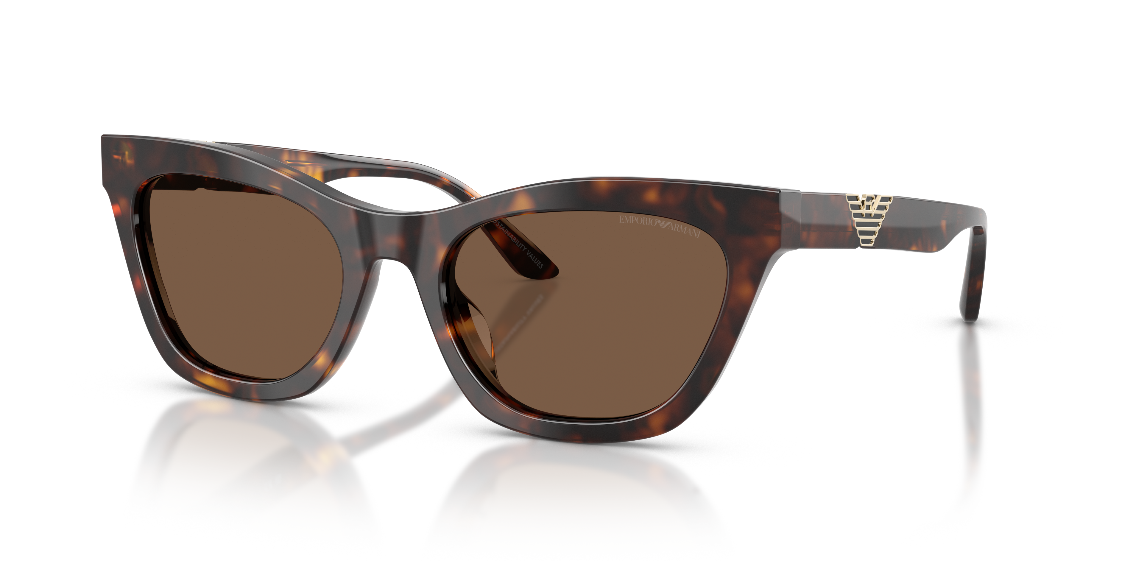 EA4259U Glänzendes Havanna AcetatSunglass Frames von B24, Dreiviertelansicht