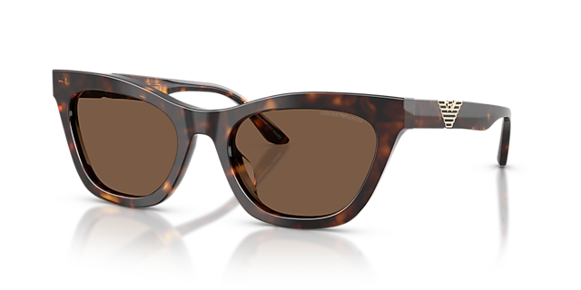 EA4259U Glanzend Havana AcetaatSunglass Frames van B24, Hoekweergave