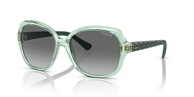 VO2871S Transparant groen KunststofSunglass Frames van B24, Hoekweergave