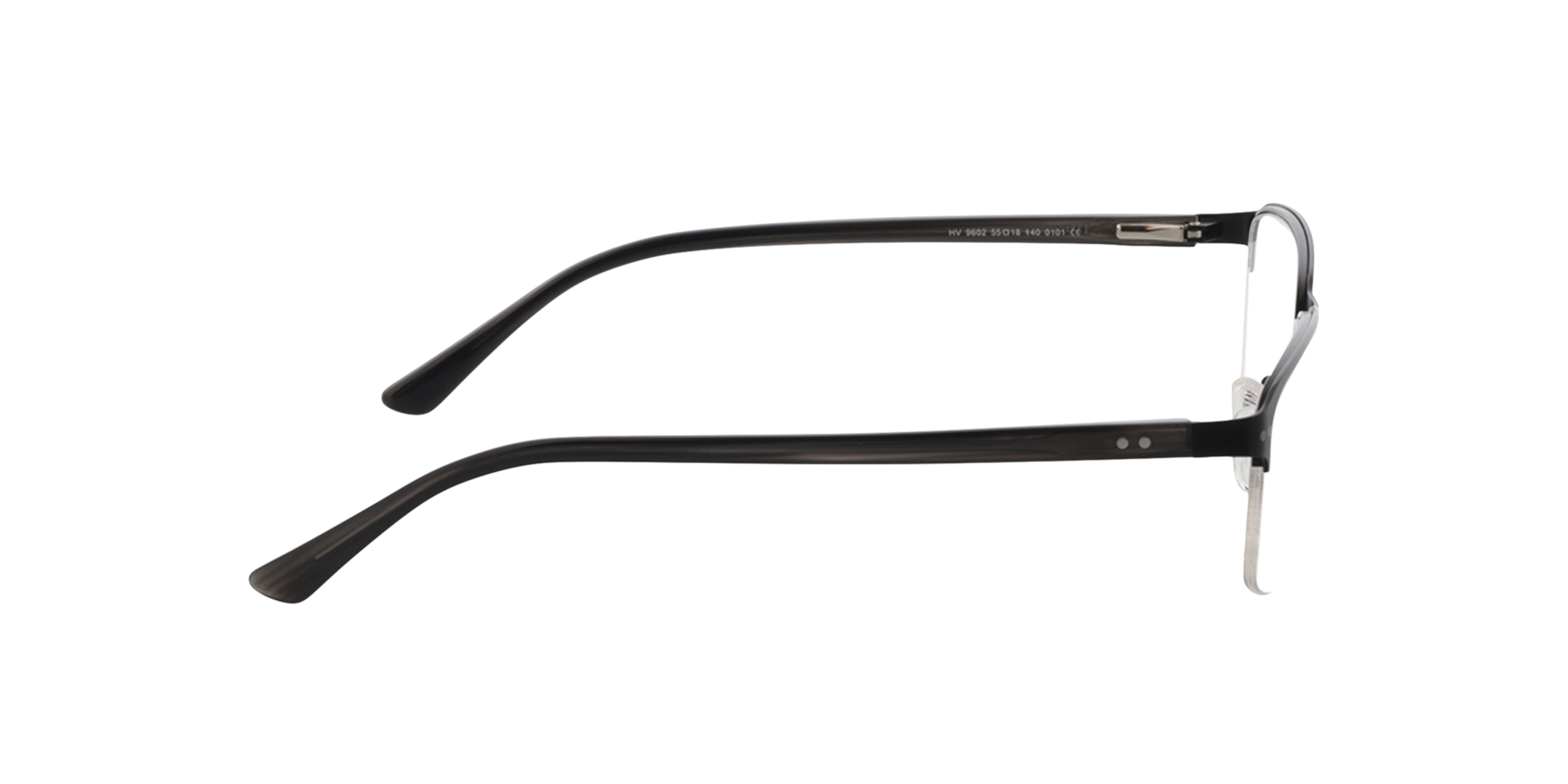 Frisco Matzwart MetaalEyeglass Frames van B24, Zijaanzicht