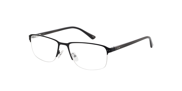 Frisco Mattschwarz MetallEyeglass Frames von B24, Dreiviertelansicht