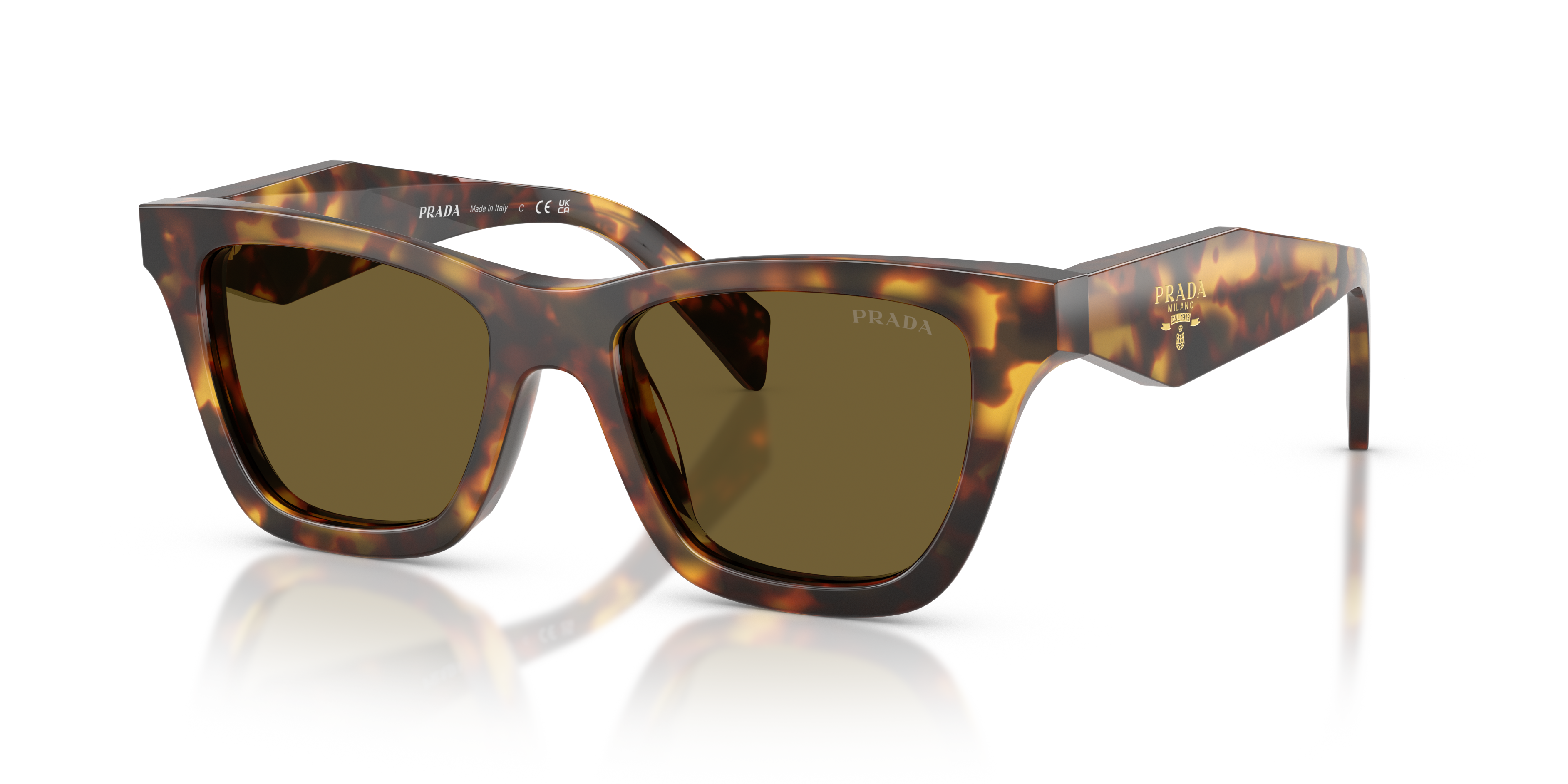 PR C07S Honey Tortoise AcetaatSunglass Frames van B24, Hoekweergave
