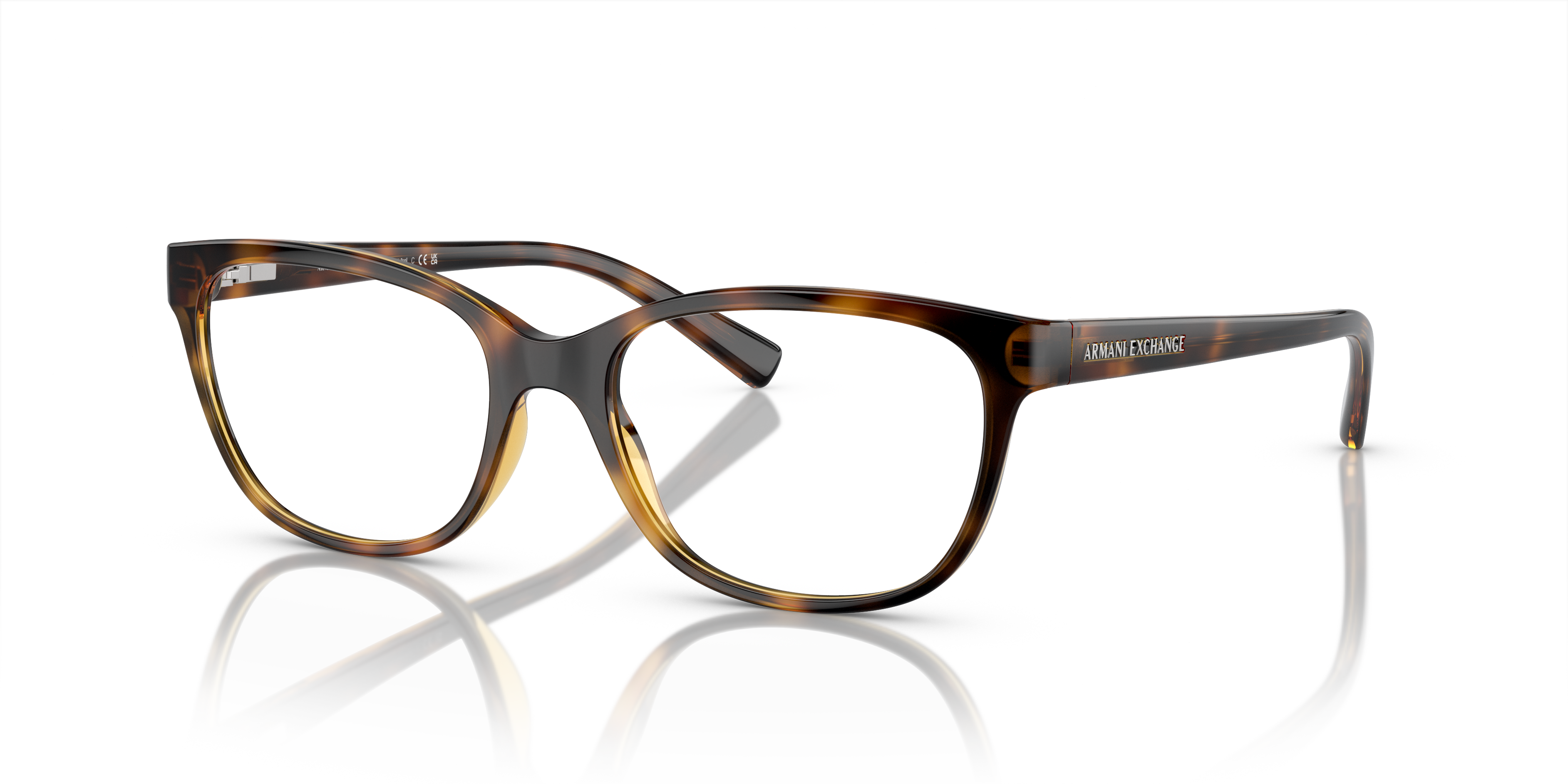 AX3037 Glanzend Havana KunststofEyeglass Frames van B24, Hoekweergave