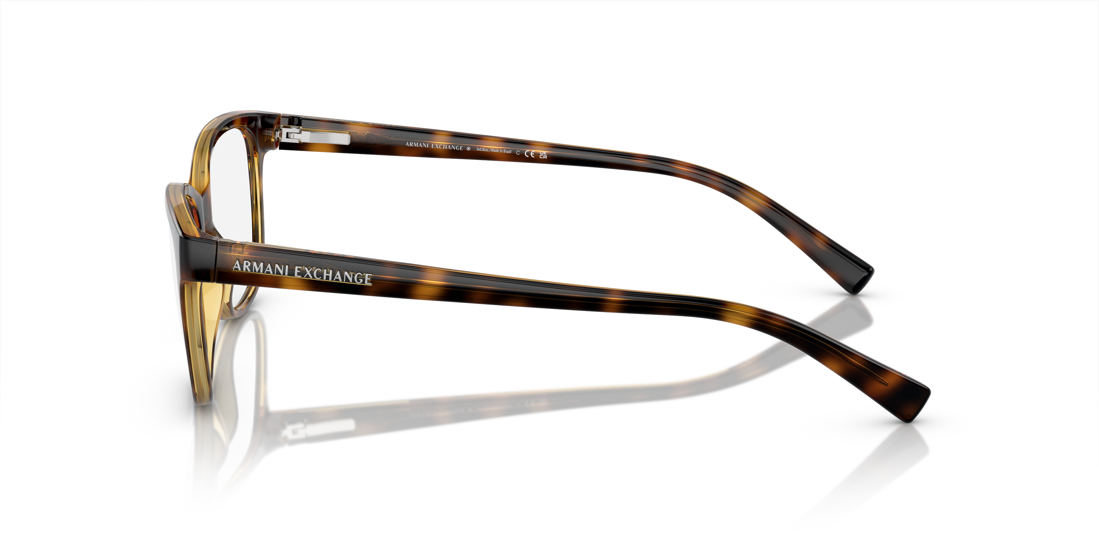 AX3037 Glanzend Havana KunststofEyeglass Frames van B24, Zijaanzicht