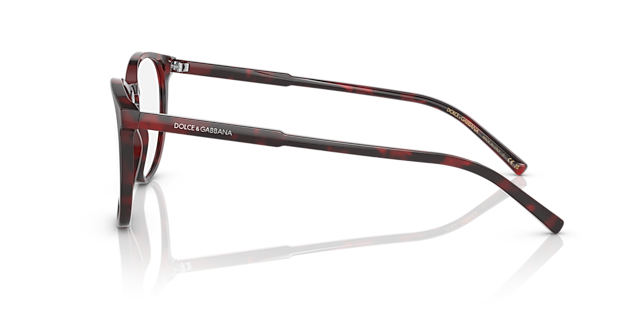DG3366 Rood Havana AcetaatEyeglass Frames van B24, Zijaanzicht