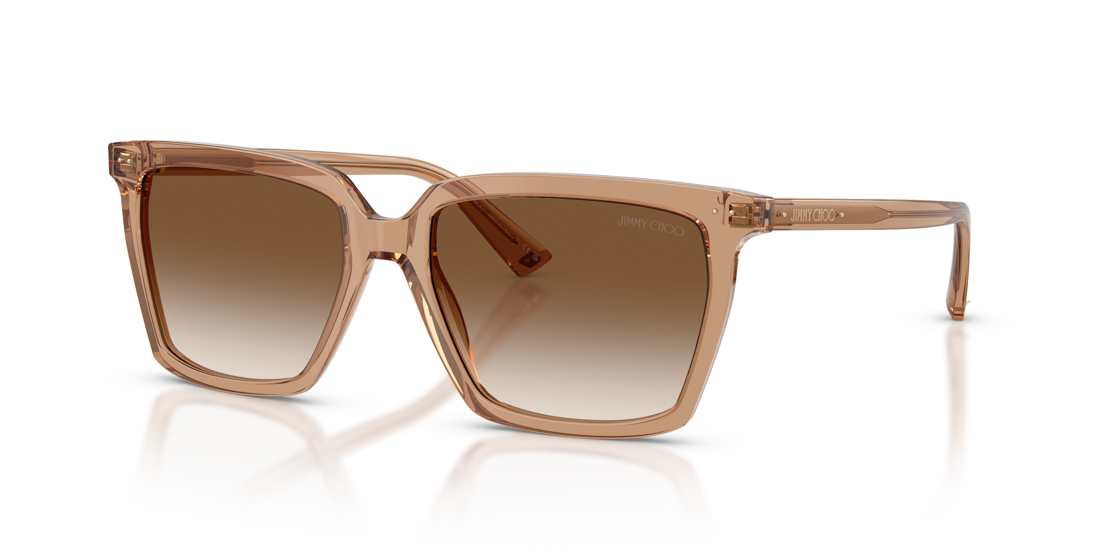 JC5051 Transparent Tan AcetaatSunglass Frames van B24, Hoekweergave