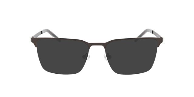 James Matt Gun & Crystal Grey MetallEyeglass Frames von B24, mit getönten Gläsern