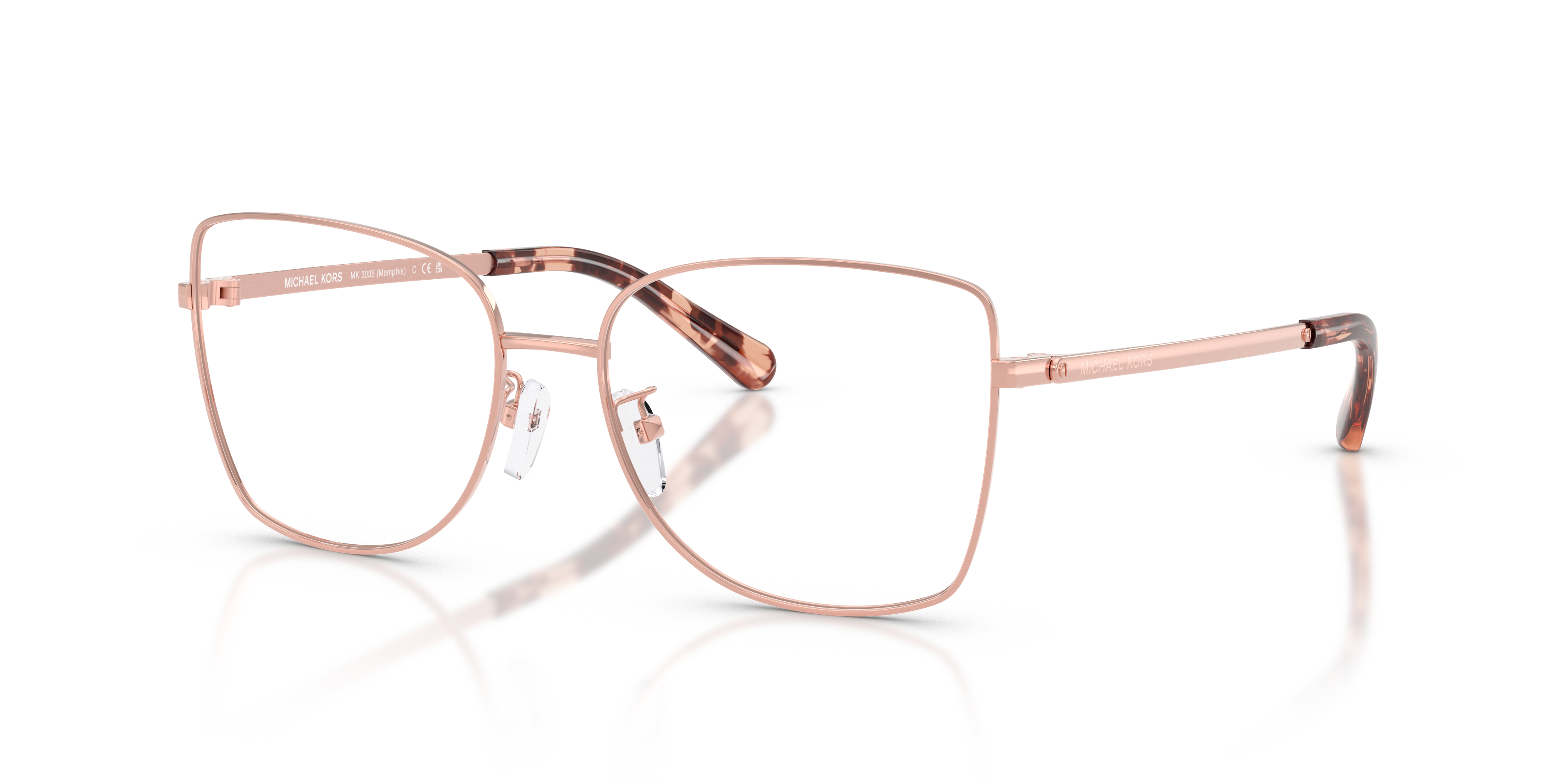 MK3035 Roségoud MetaalEyeglass Frames van B24, Hoekweergave