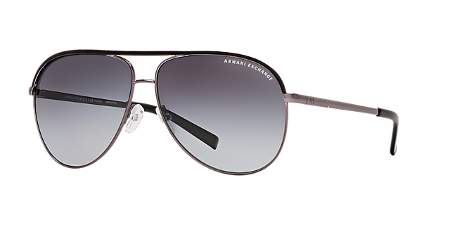 AX2002 Shiny Gunmetal & Black MetaalSunglass Frames van B24, Hoekweergave