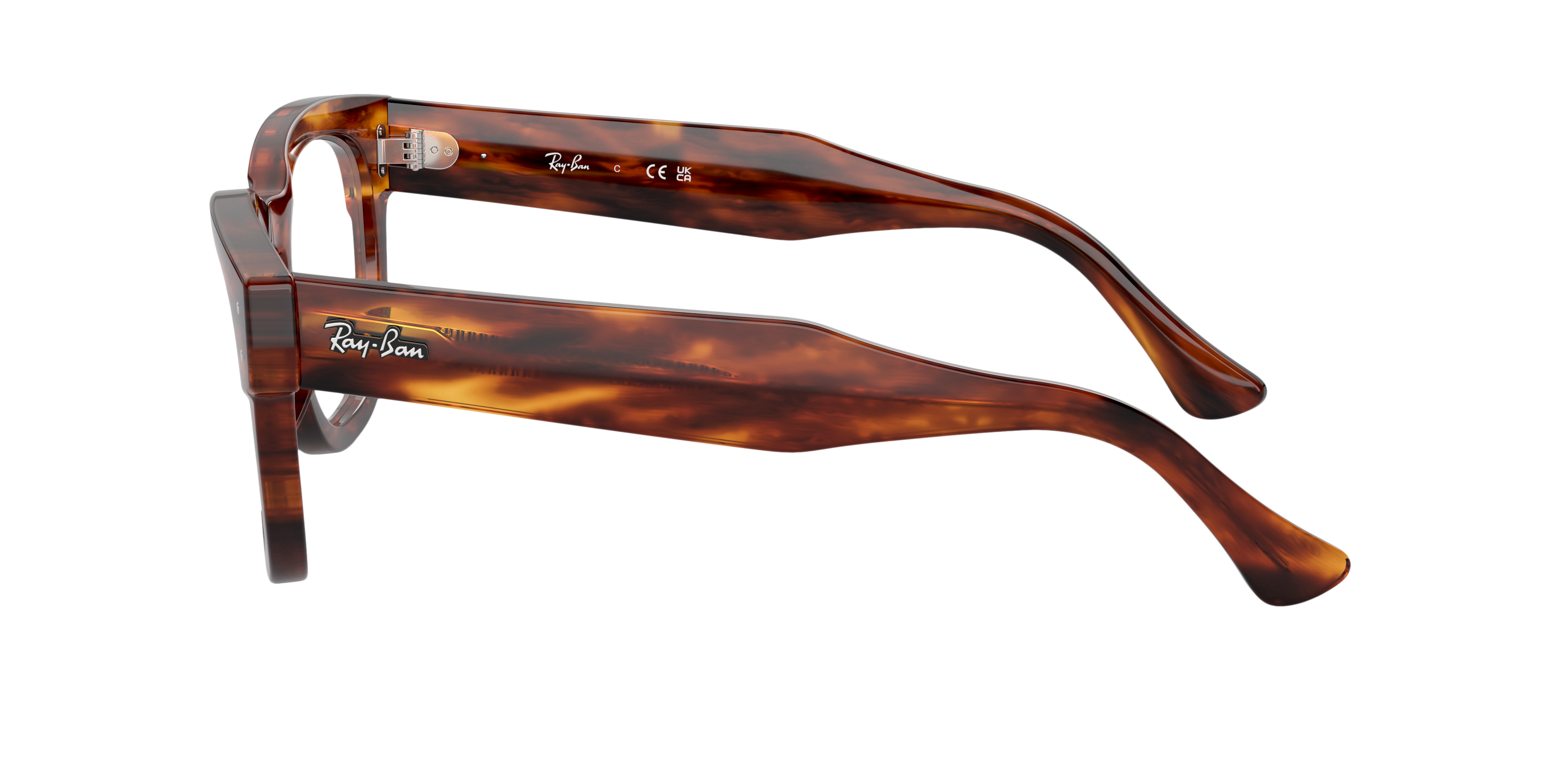 RB0298V Havana gestreift AcetatEyeglass Frames von B24, Seitenansicht