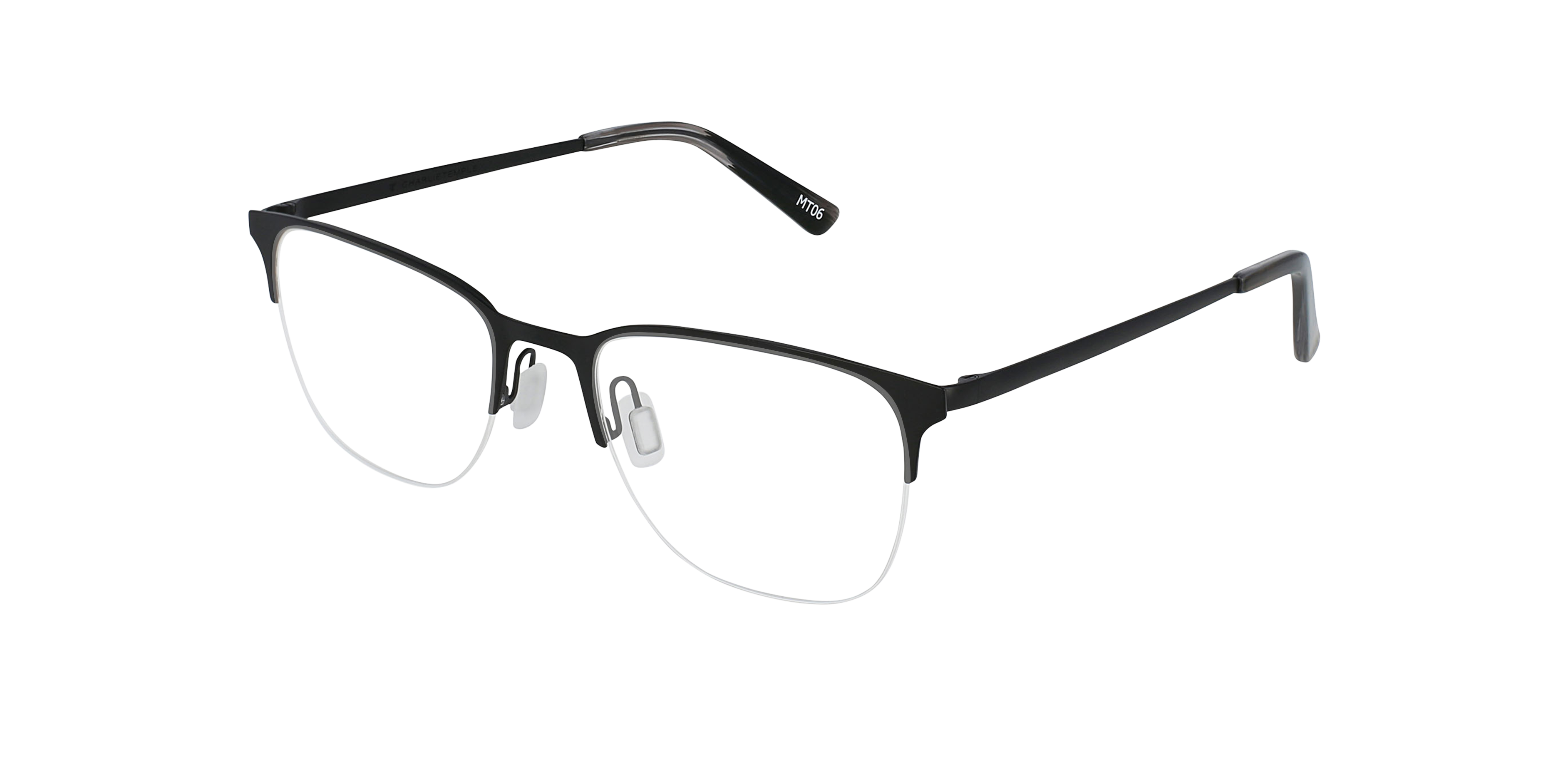 Arlo Black Metal MetallEyeglass Frames von B24, Dreiviertelansicht