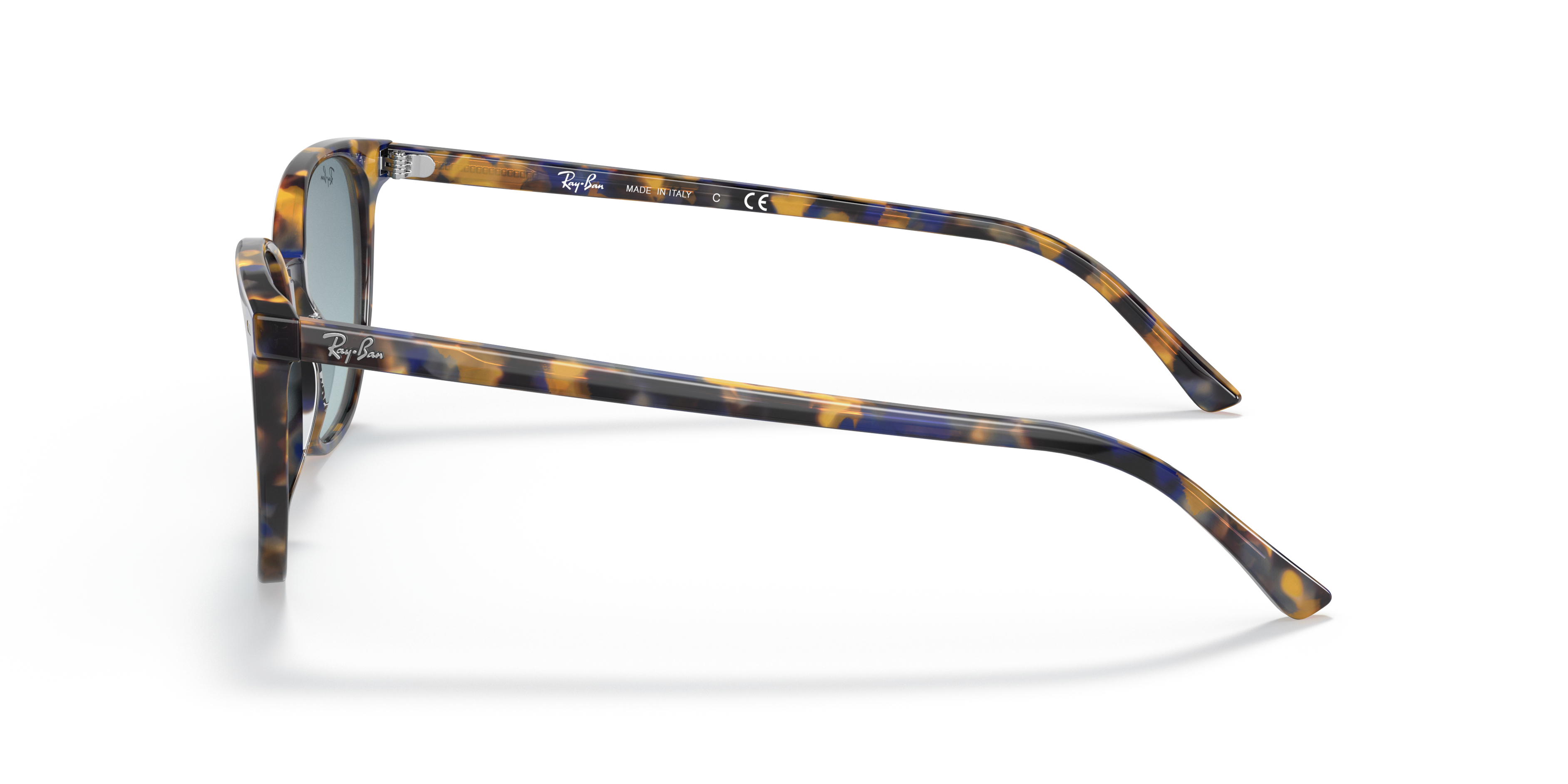 RB2197 Gelb & Blau Havana AcetatSunglass Frames von B24, Seitenansicht