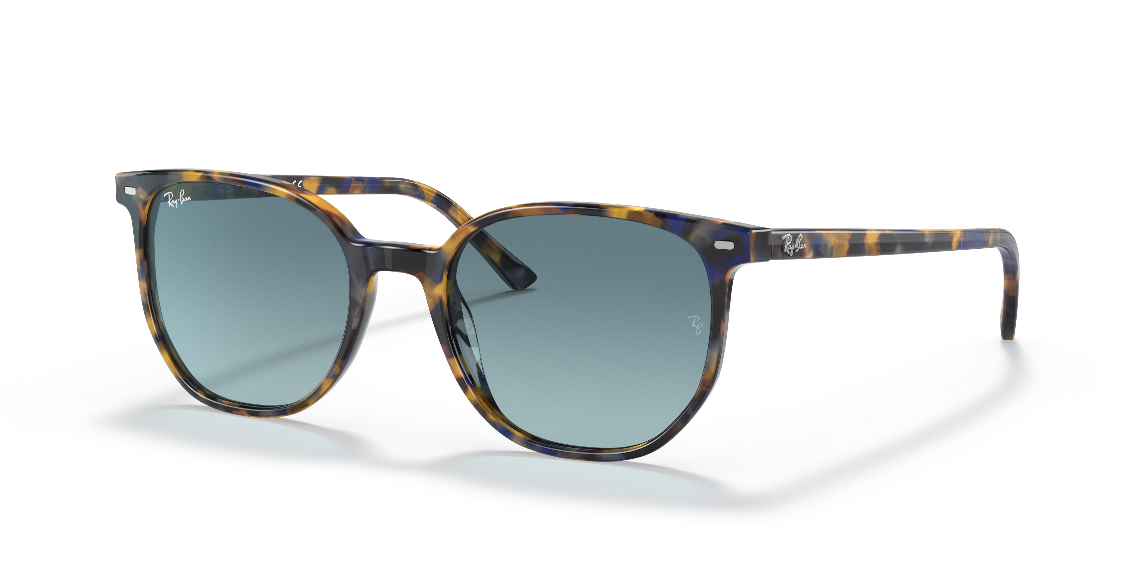 RB2197 Gelb & Blau Havana AcetatSunglass Frames von B24, Dreiviertelansicht