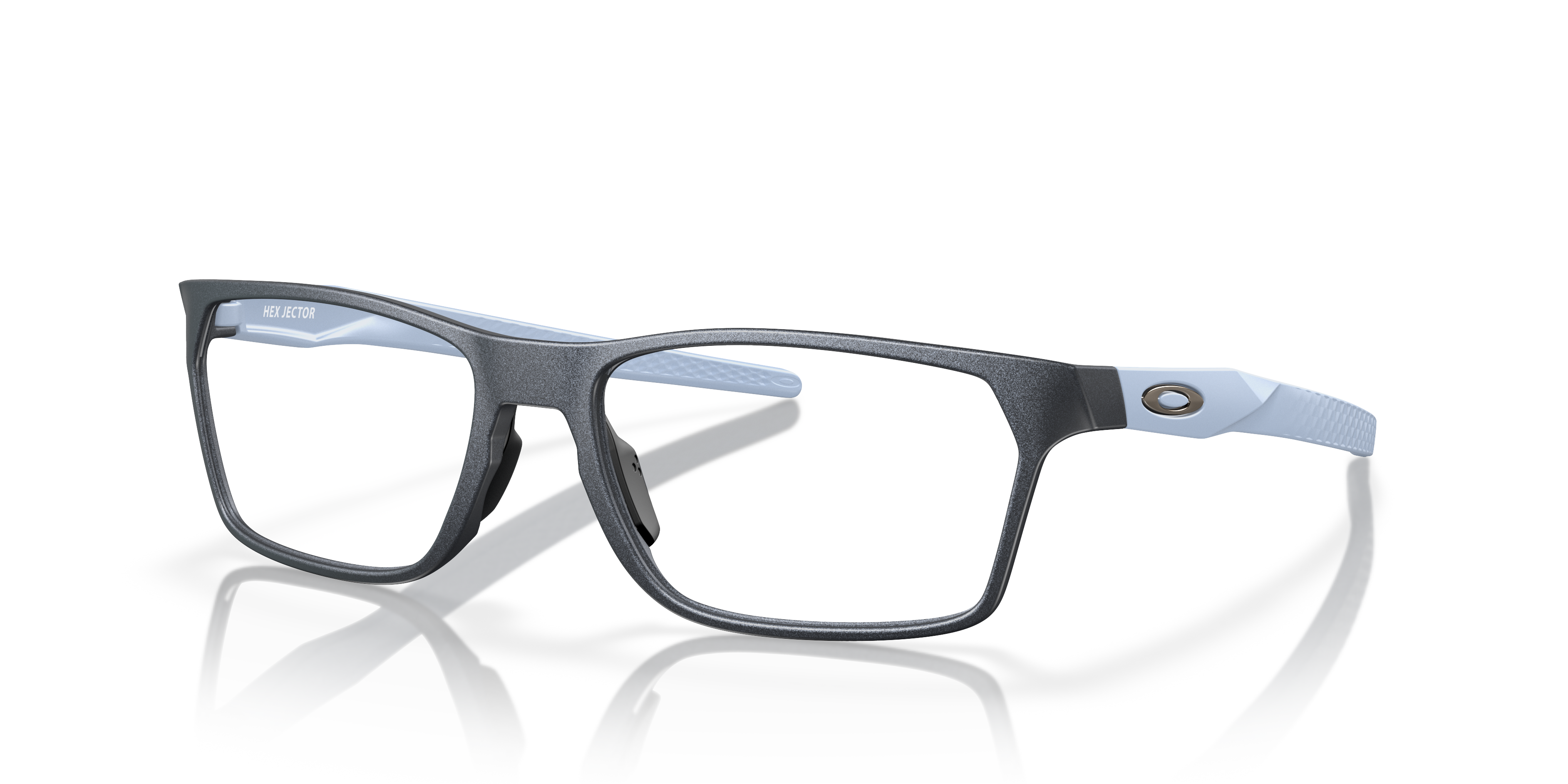 Hex Jector Matte Blue Steel KunststoffEyeglass Frames von B24, Dreiviertelansicht