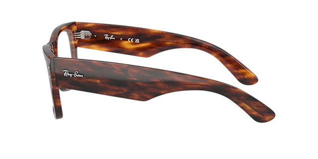 RB0840V Havana gestreept KunststofEyeglass Frames van B24, Zijaanzicht