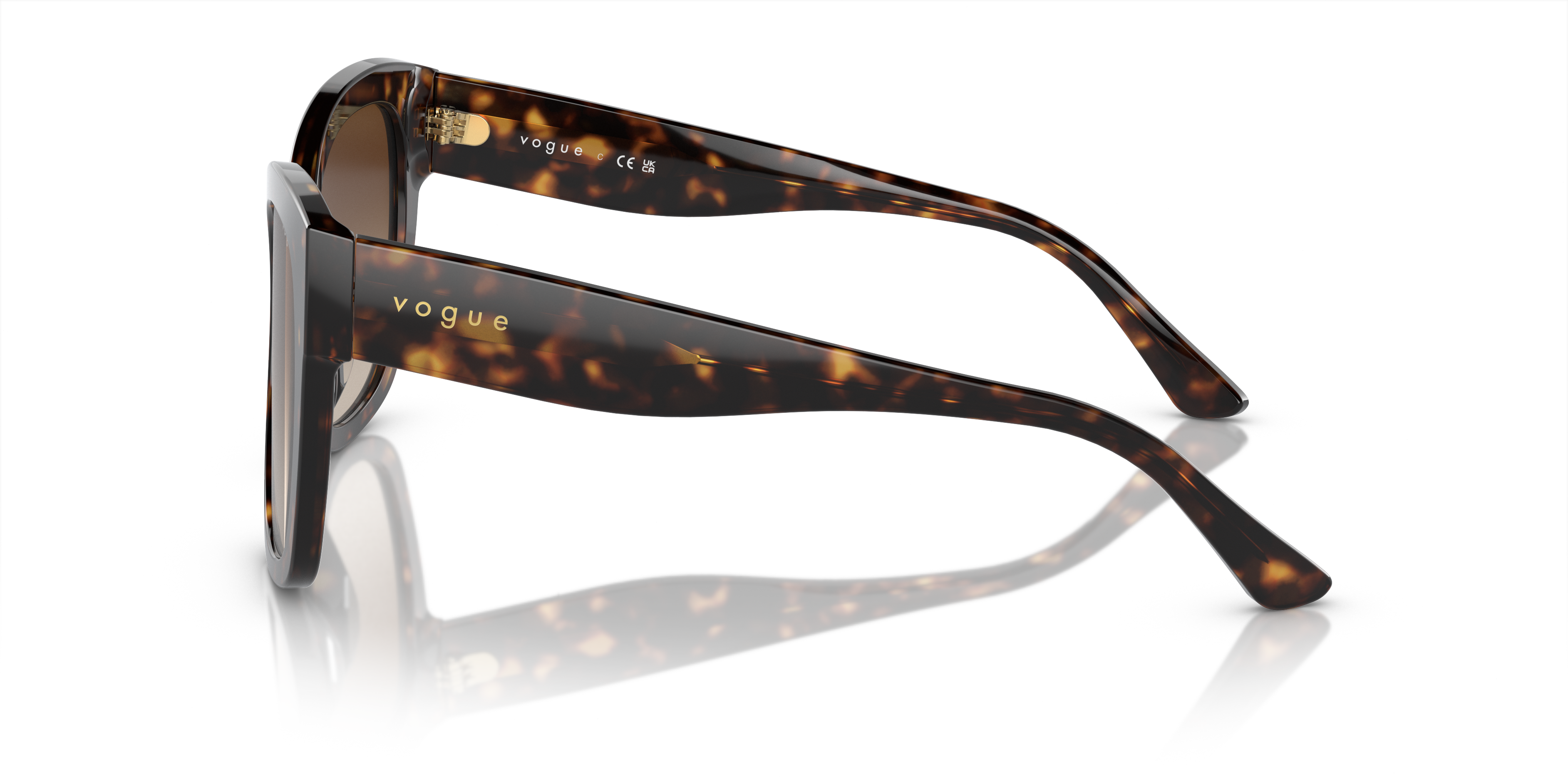 VO5338S Donker Havana AcetaatSunglass Frames van B24, Zijaanzicht