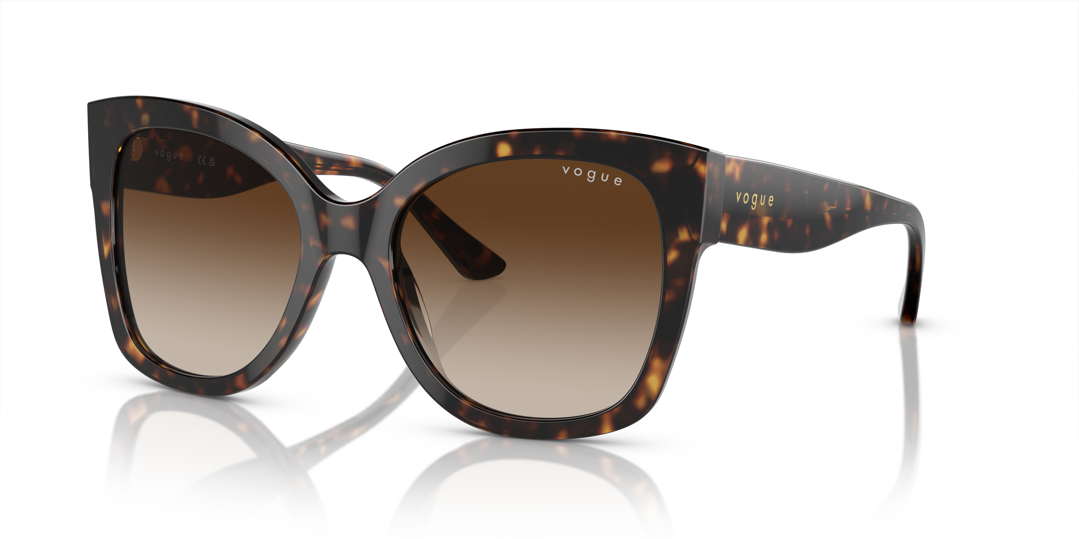 VO5338S Donker Havana AcetaatSunglass Frames van B24, Hoekweergave