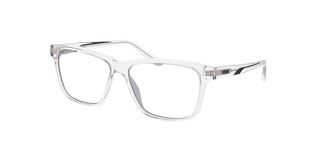 PU0467S Klar KunststoffSunglass Frames von B24, Dreiviertelansicht