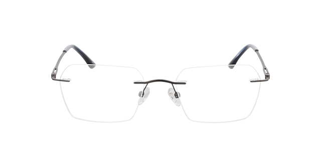 Wayne Mat gunmetal  &  blauw hoorn MetaalEyeglass Frames van B24, Vooraanzicht