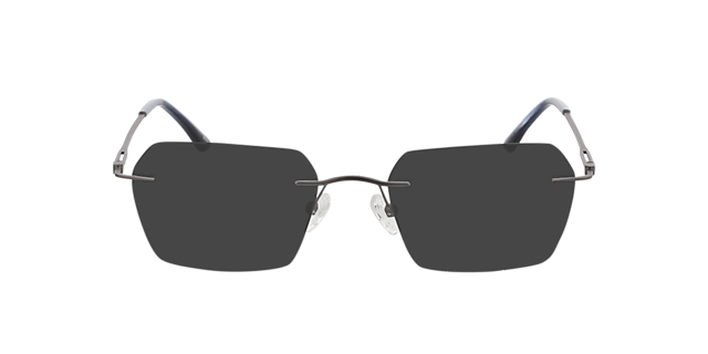 Wayne Mat gunmetal  &  blauw hoorn MetaalEyeglass Frames van B24, met getinte lenzen