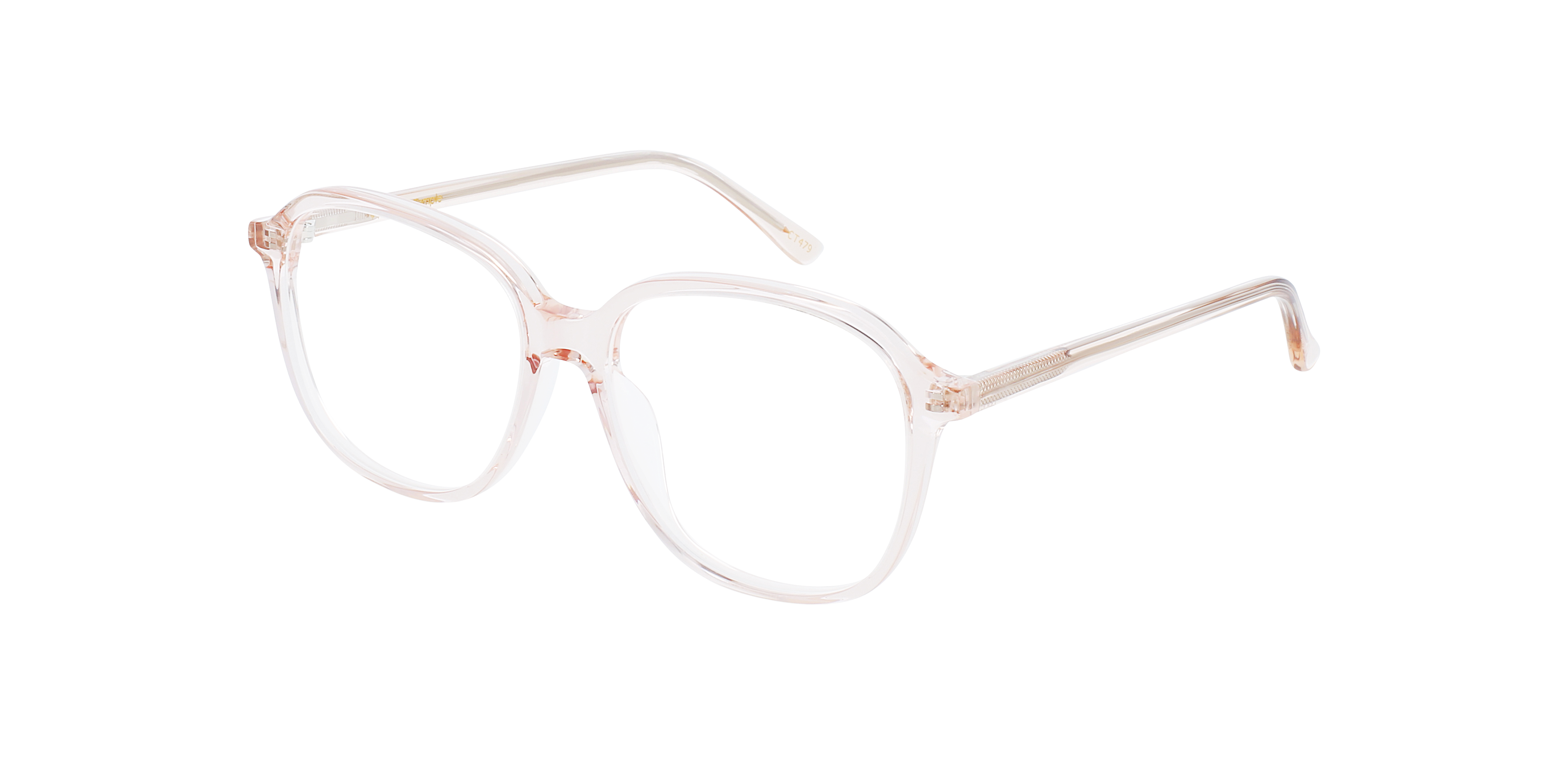 Colette Crystal Peach AcetaatEyeglass Frames van B24, Hoekweergave