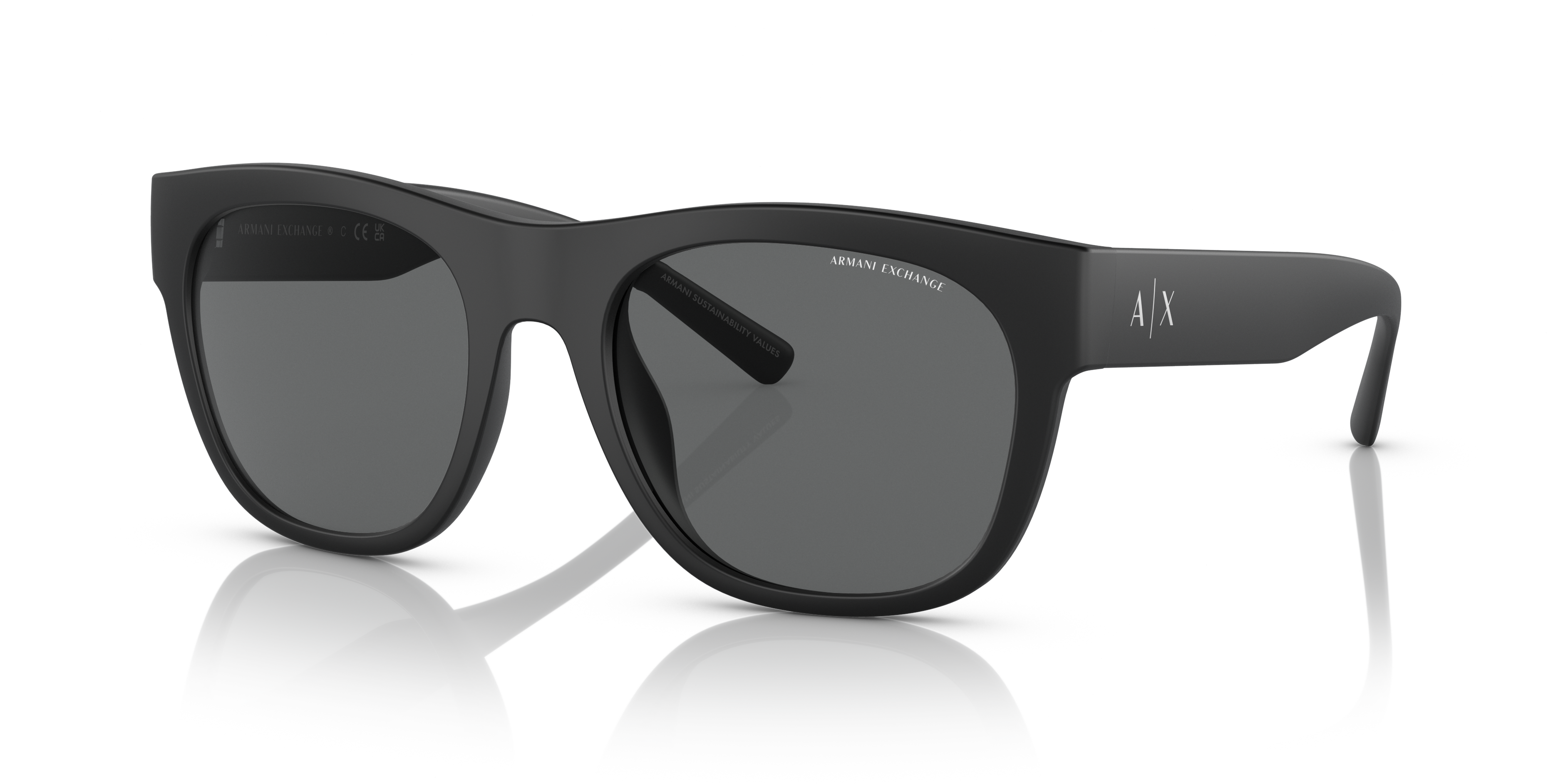 AX4128SU Matzwart KunststofSunglass Frames van B24, Hoekweergave