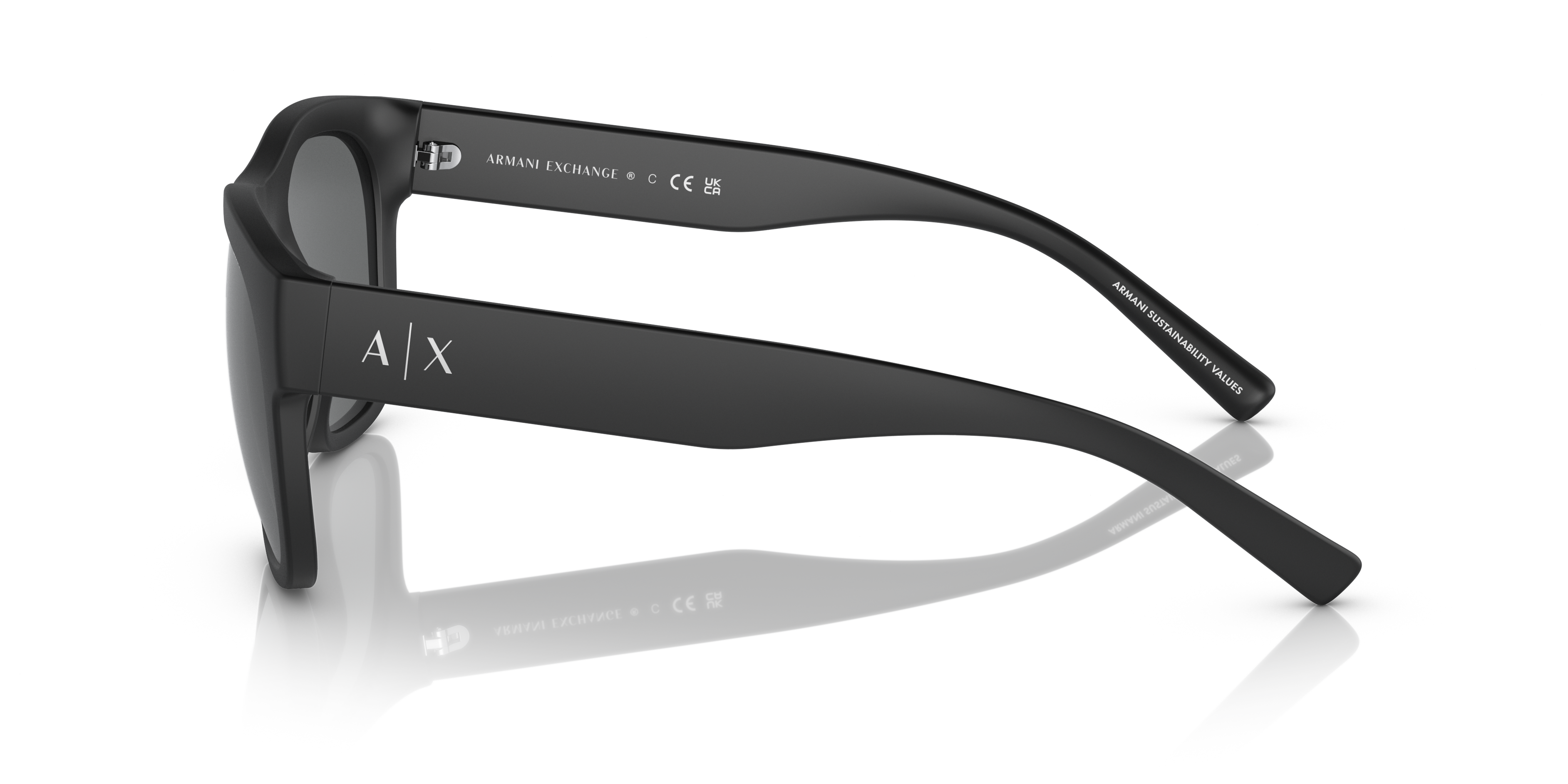 AX4128SU Matzwart KunststofSunglass Frames van B24, Zijaanzicht