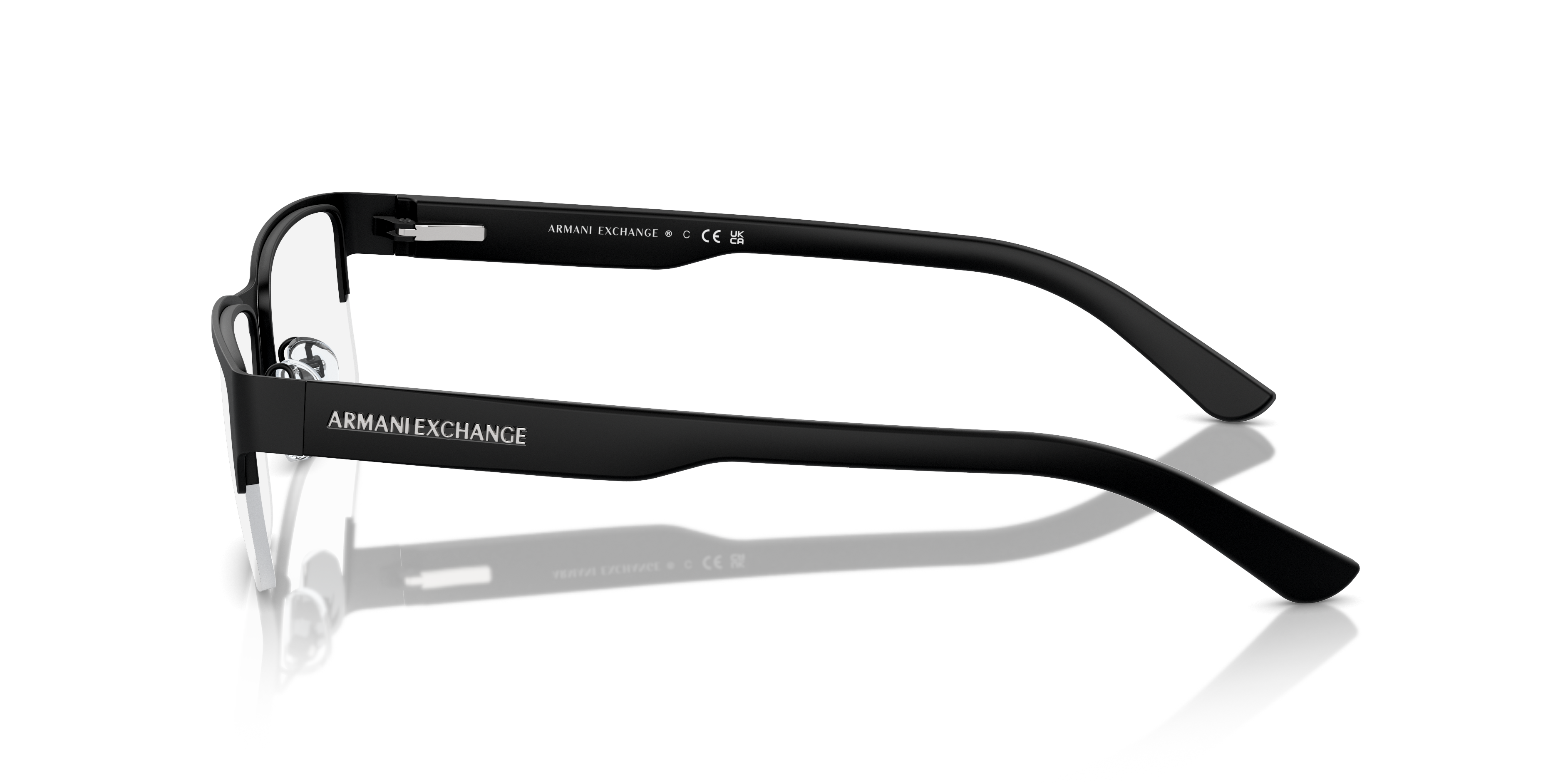 AX1014 Matzwart MetaalEyeglass Frames van B24, Zijaanzicht