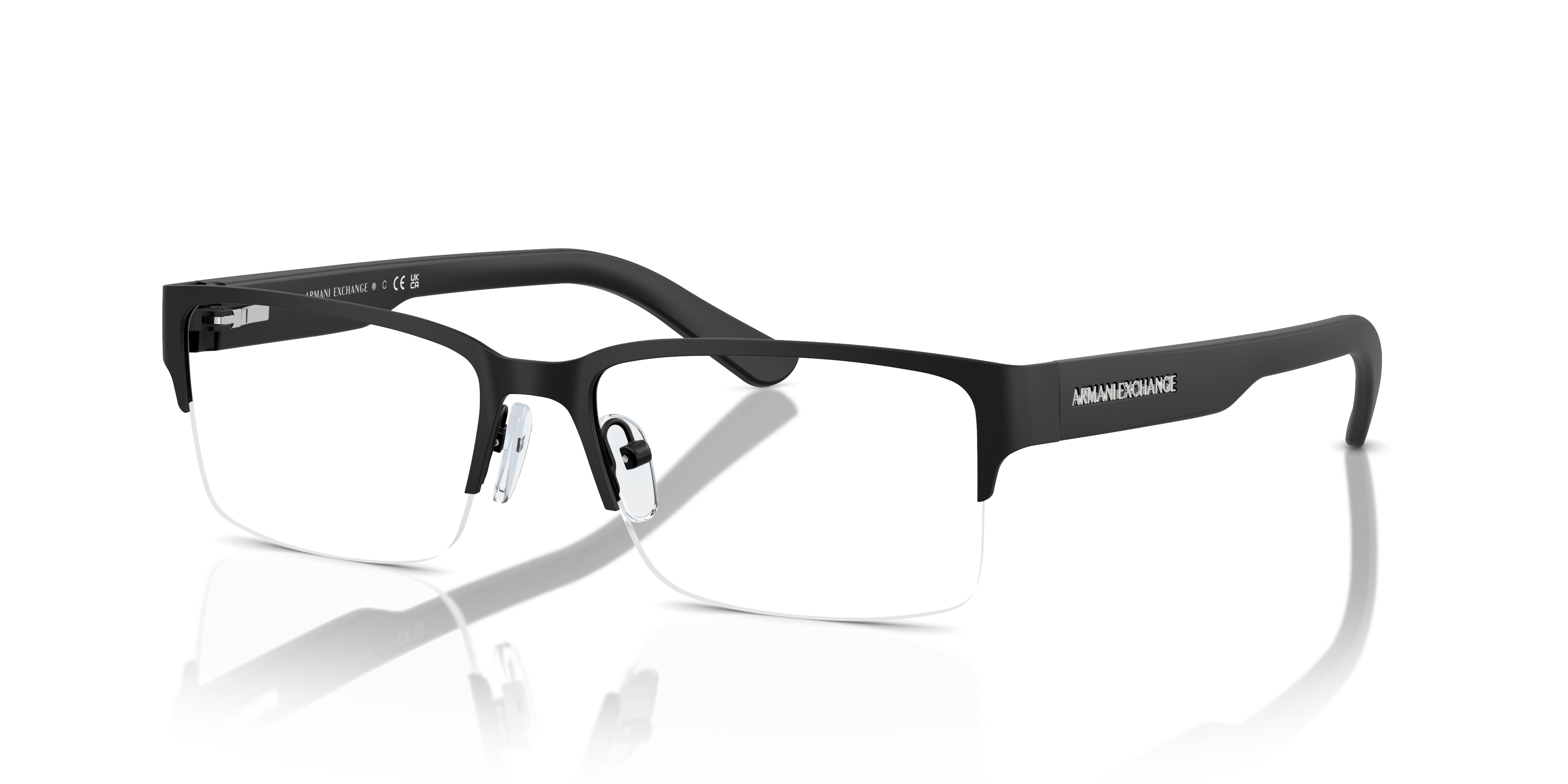 AX1014 Matzwart MetaalEyeglass Frames van B24, Hoekweergave