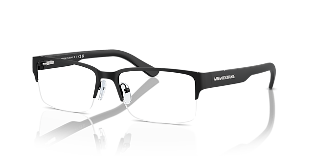 AX1014 Matt Schwarz MetallEyeglass Frames von B24, Dreiviertelansicht