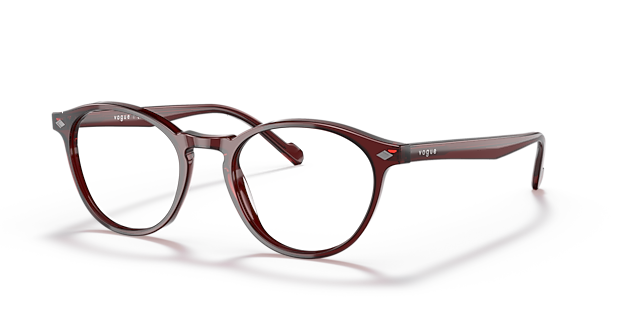 VO5326 Bordeaux transparent AcetatEyeglass Frames von B24, Dreiviertelansicht