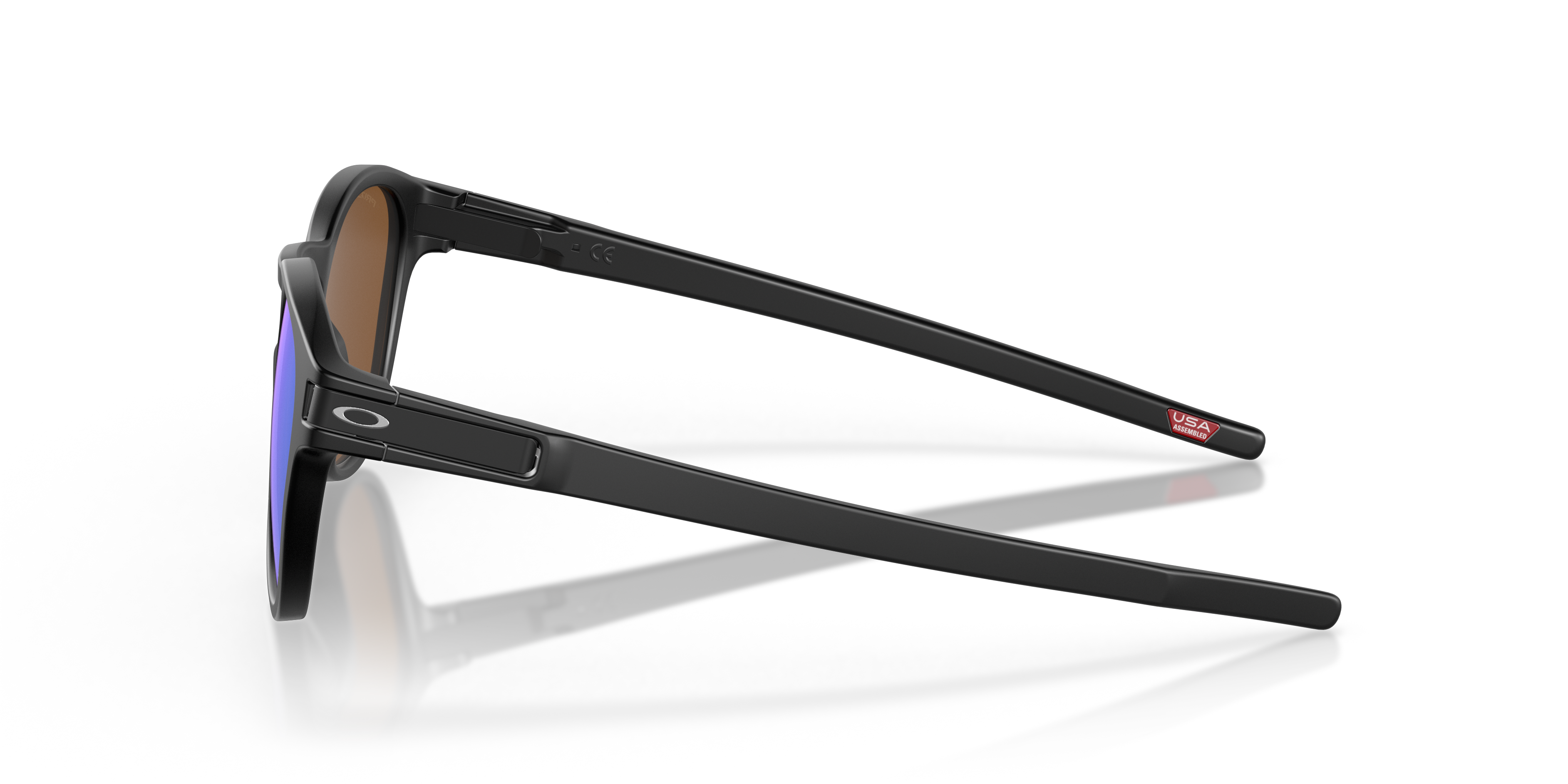 Latch™ Matzwart KunststofSunglass Frames van B24, Zijaanzicht