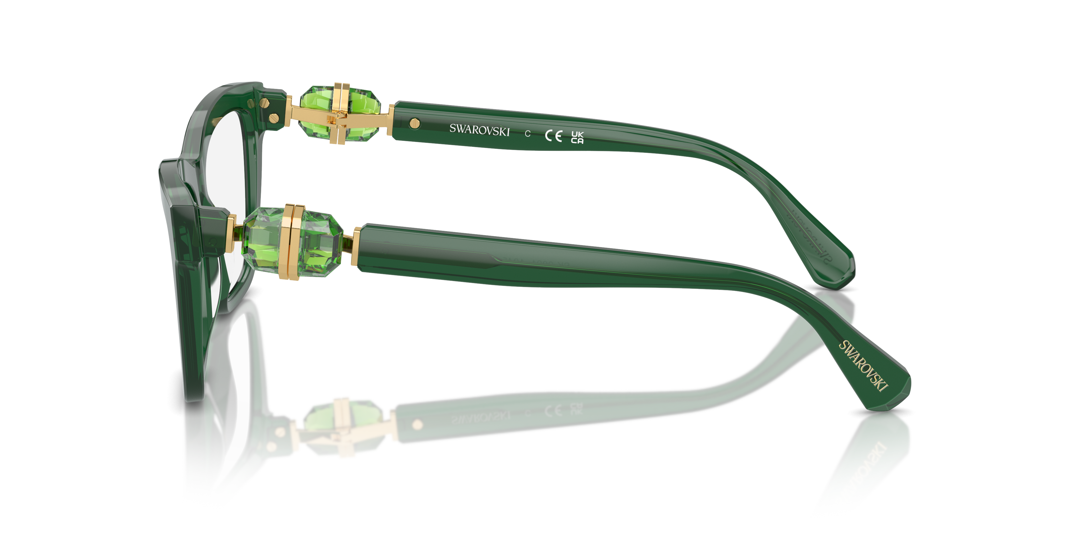 SK2021 Transparant groen AcetaatEyeglass Frames van B24, Zijaanzicht