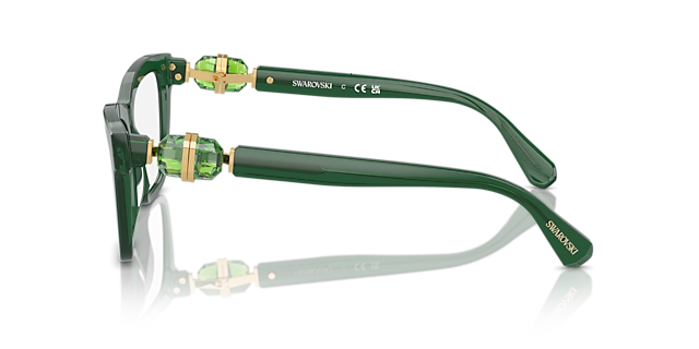 SK2021 Transparant groen AcetaatEyeglass Frames van B24, Zijaanzicht