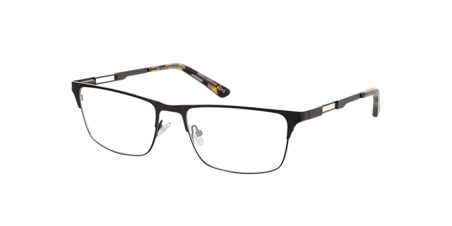Porto Mat gunmetal & grijs Havana MetaalEyeglass Frames van B24, Hoekweergave