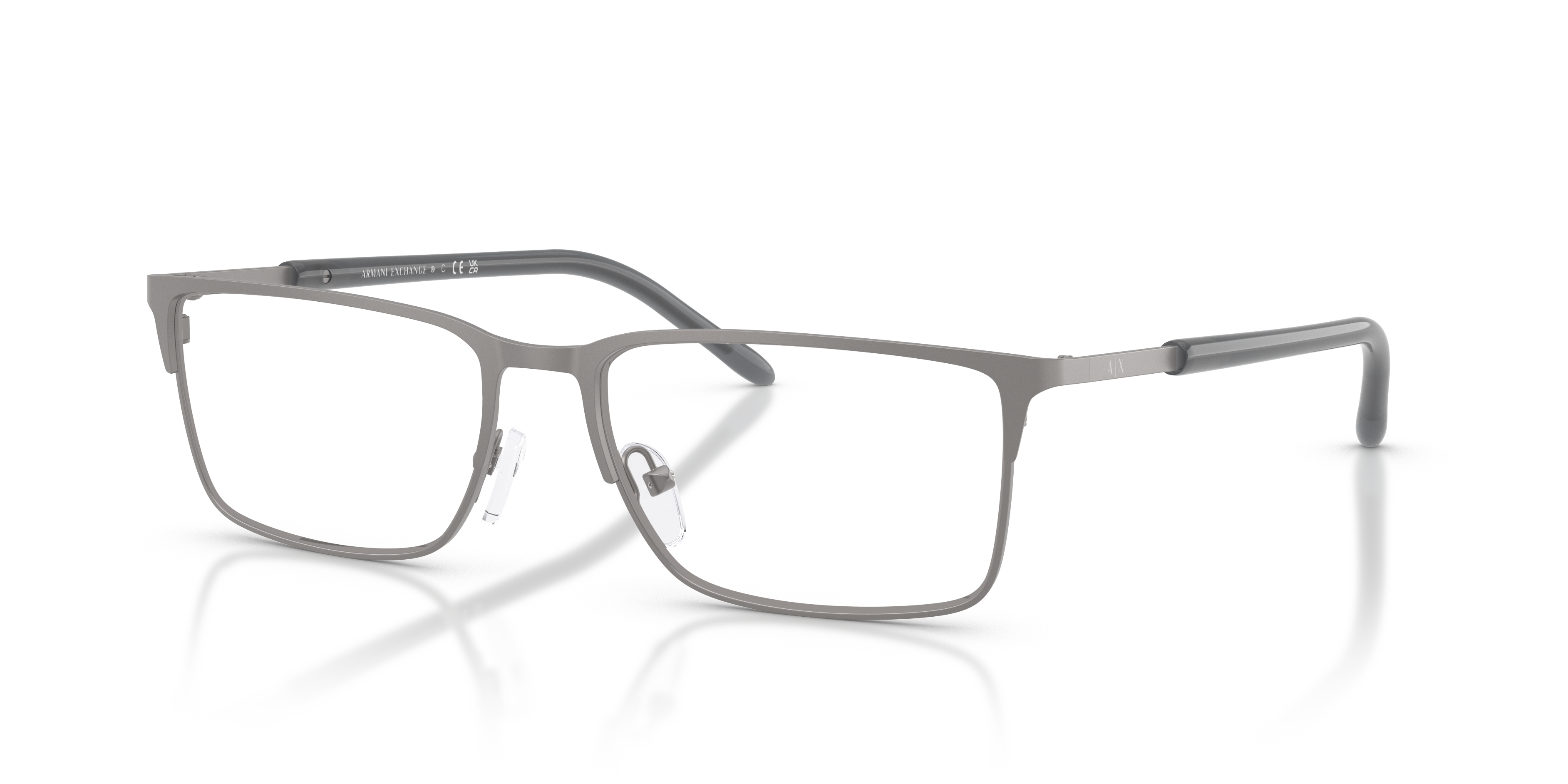 AX1073 Mat Staalgrijs MetaalEyeglass Frames van B24, Hoekweergave