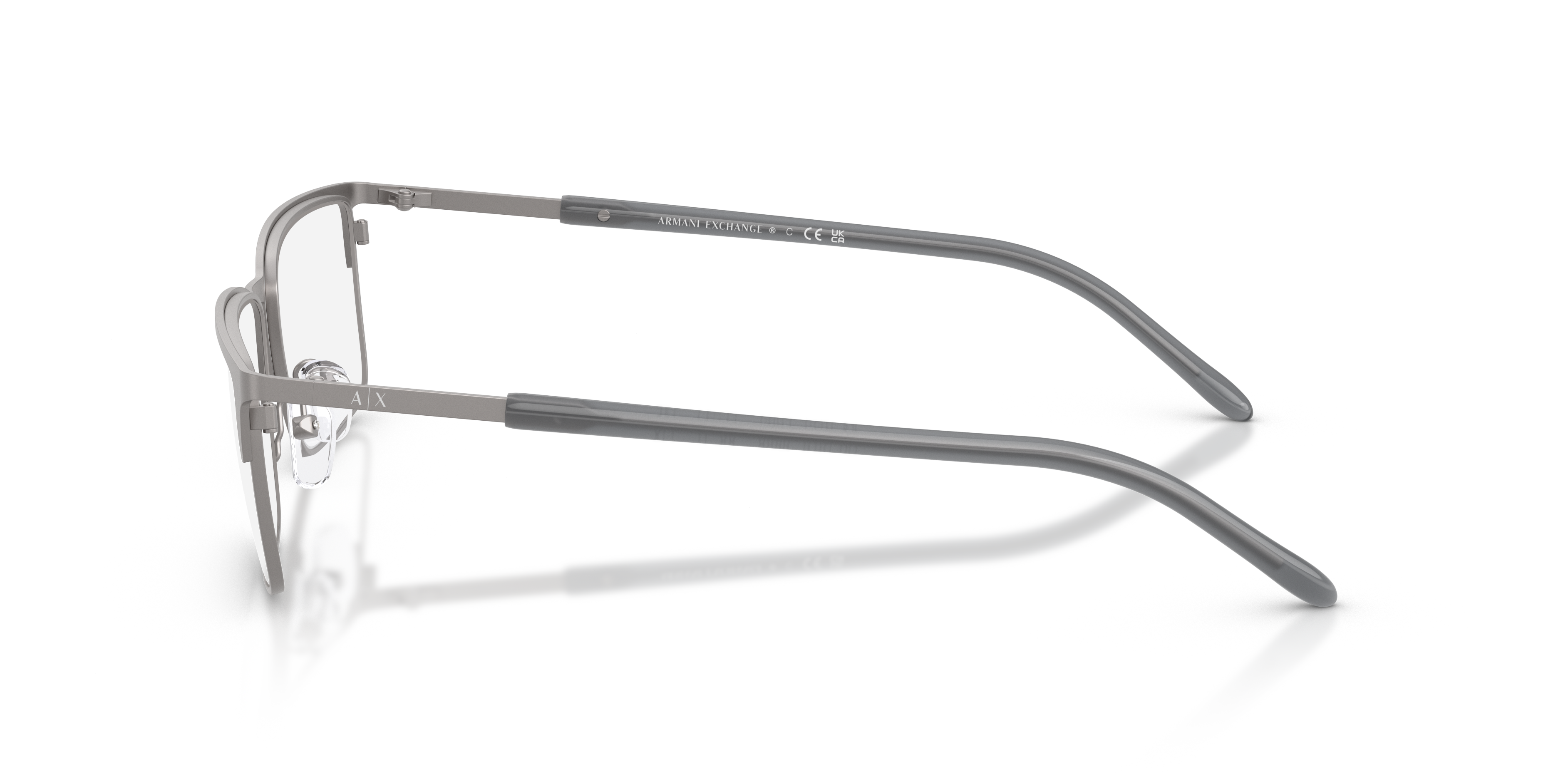 AX1073 Mat Staalgrijs MetaalEyeglass Frames van B24, Zijaanzicht