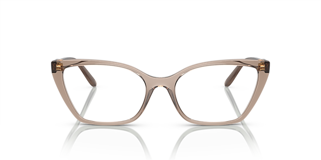 VO5519 Transparant karamel KunststofEyeglass Frames van B24, Vooraanzicht