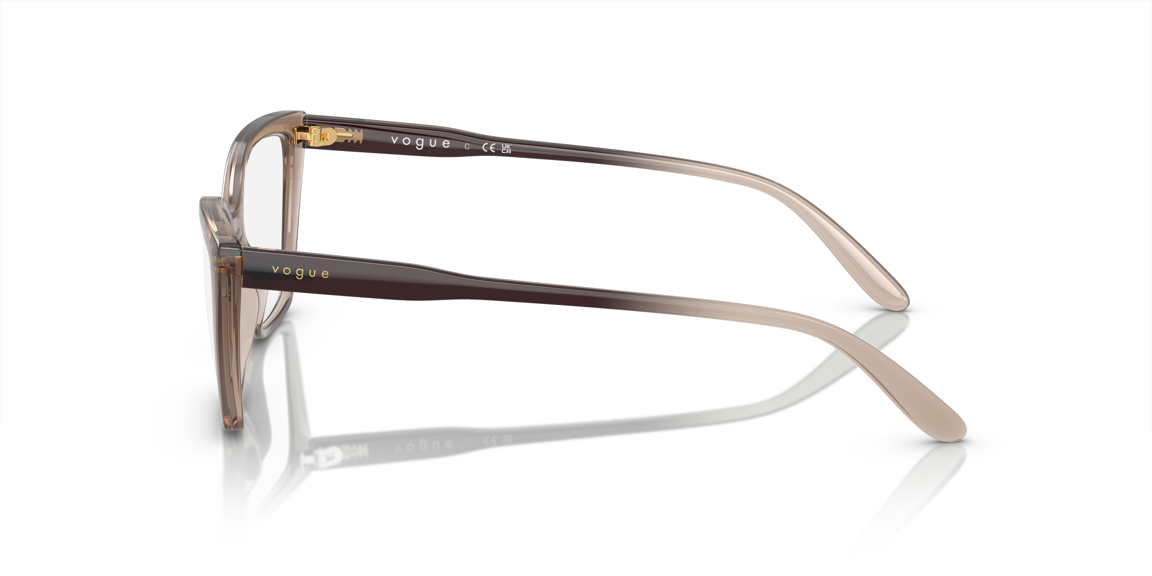 VO5519 Karamell transparent KunststoffEyeglass Frames von B24, Seitenansicht