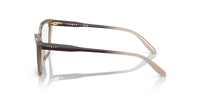 VO5519 Transparant karamel KunststofEyeglass Frames van B24, Zijaanzicht