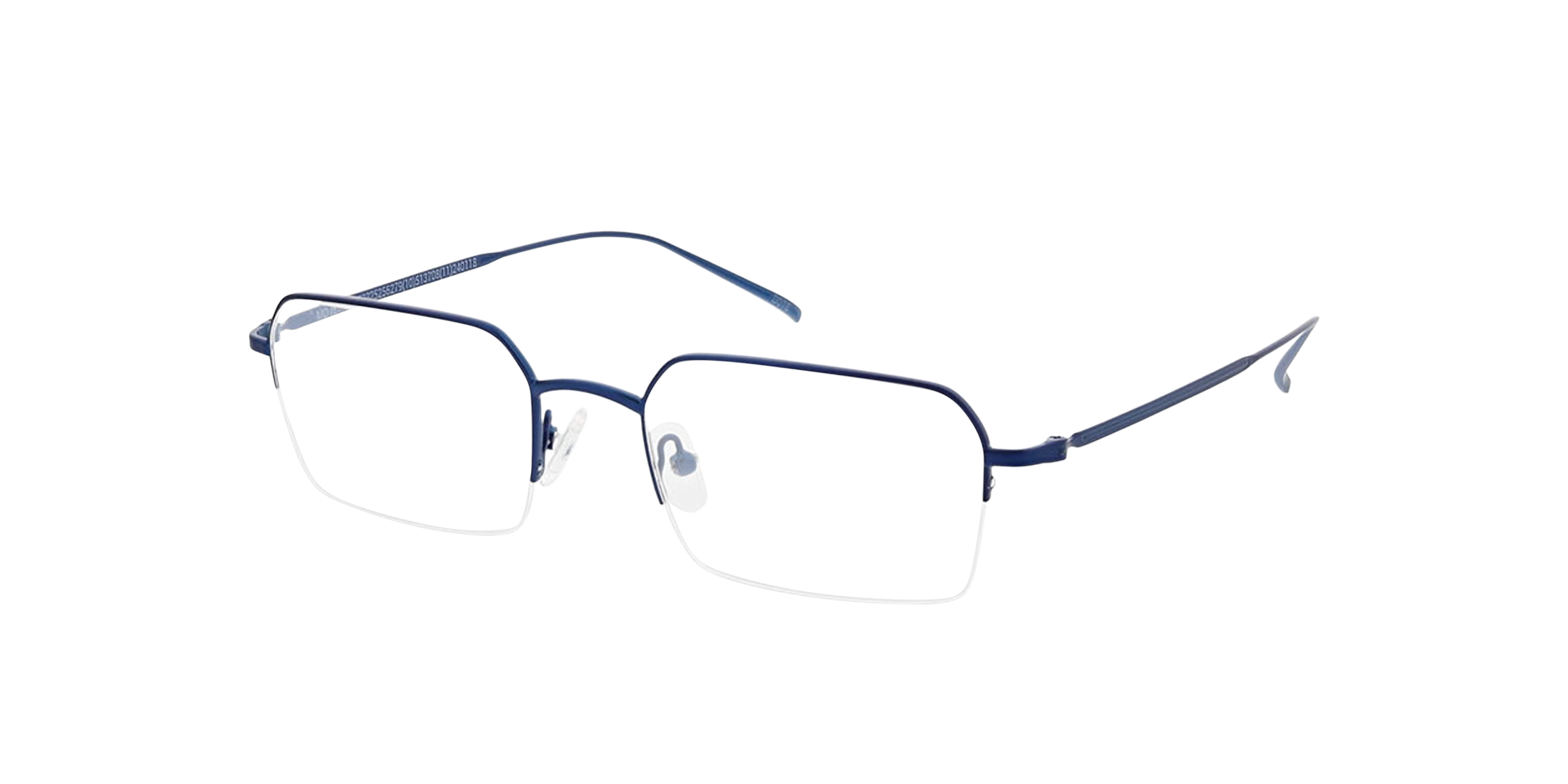 Tommy Matt Dark Blue MetaalEyeglass Frames van B24, Hoekweergave