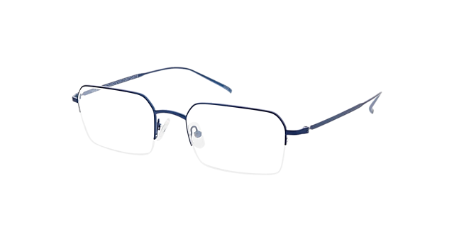 Tommy Matt Dark Blue MetaalEyeglass Frames van B24, Hoekweergave