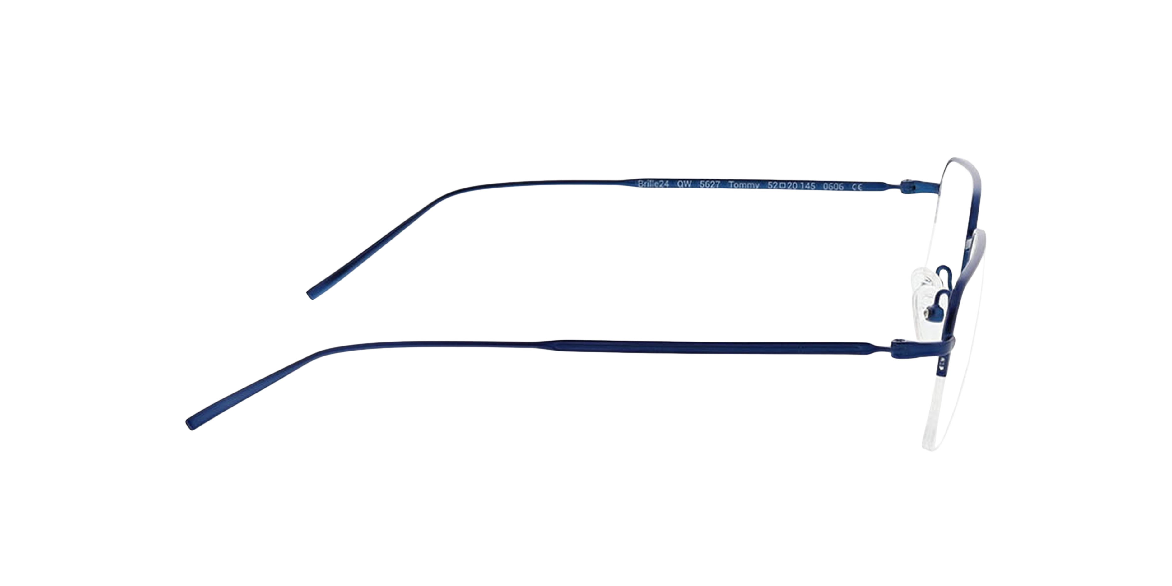 Tommy Matt Dark Blue MetaalEyeglass Frames van B24, Zijaanzicht