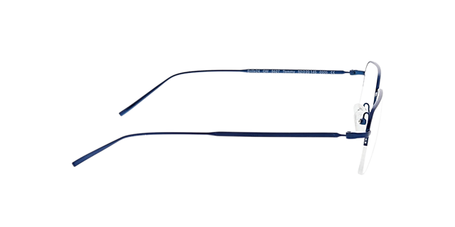Tommy Matt Dark Blue MetaalEyeglass Frames van B24, Zijaanzicht