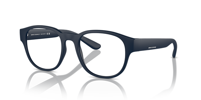 AX3110 Matblauw KunststofEyeglass Frames van B24, Hoekweergave